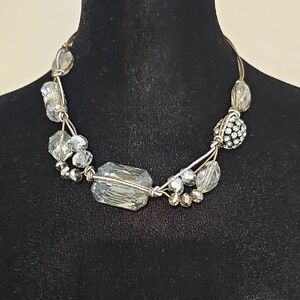 Chico's Silver Crystal Necklace